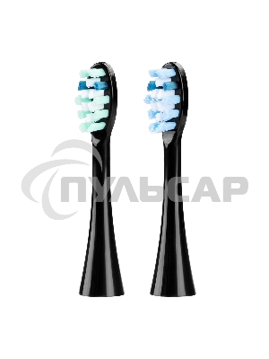 Сменные насадки к зубной электрической щетке Galaxy Line GL4992, черный, мягкая жесткость щетины, 2 сменных насадки-щетки, 2 защитных колпачка
