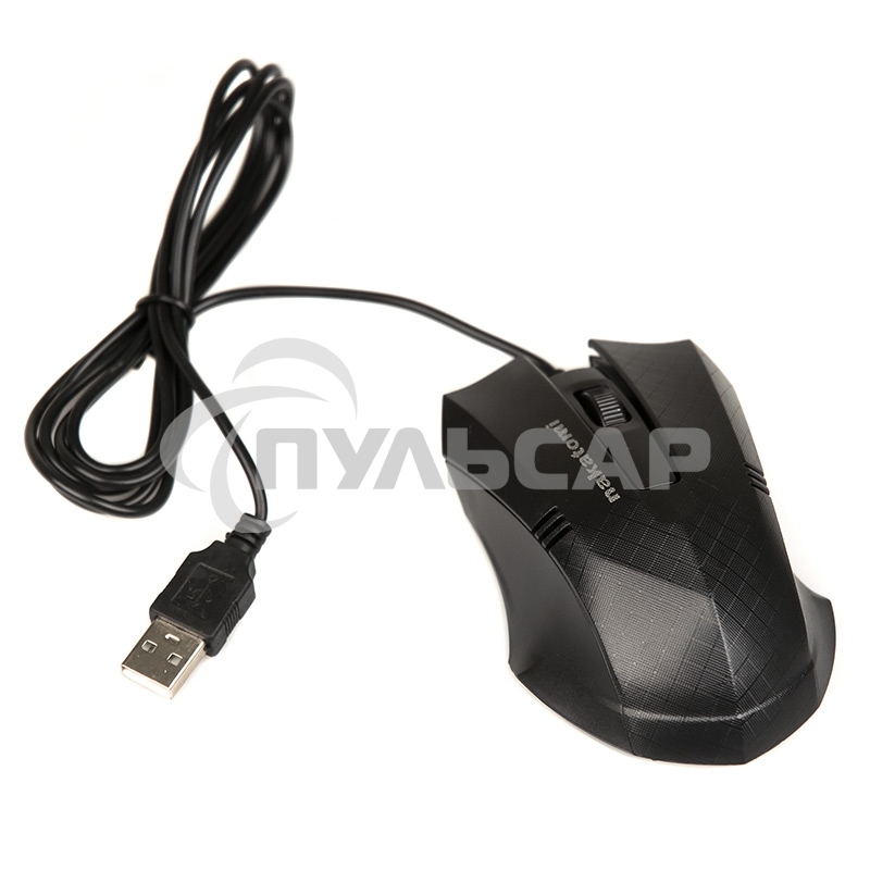 Мышь проводная Nakatomi MON-04U черный, 800 dpi, USB, кнопки - 3