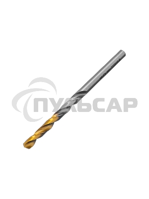 Сверло спиральное по металлу Denzel 4,5 x 80мм, Р6М5, Golden Tip