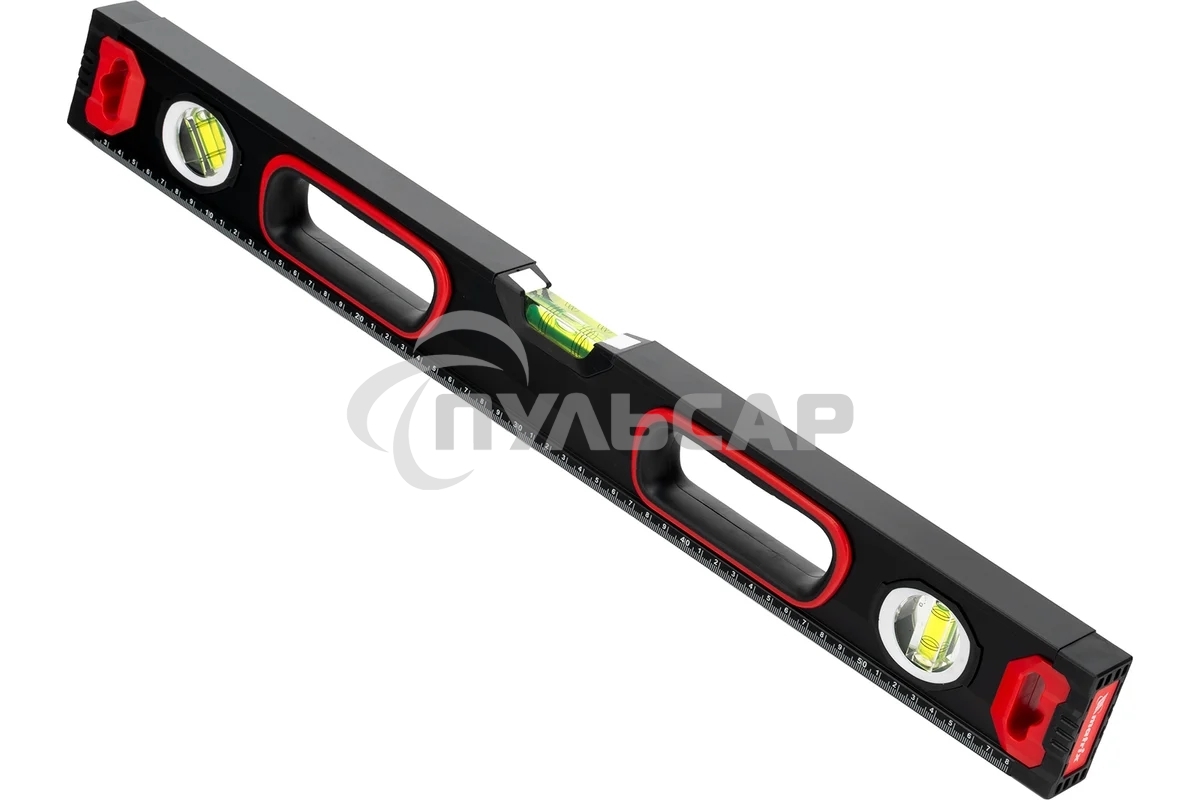 Уровень алюминиевый Matrix, усиленный, фрезерованный, 3 глазка, 2 комп. рукоятки, 600 мм