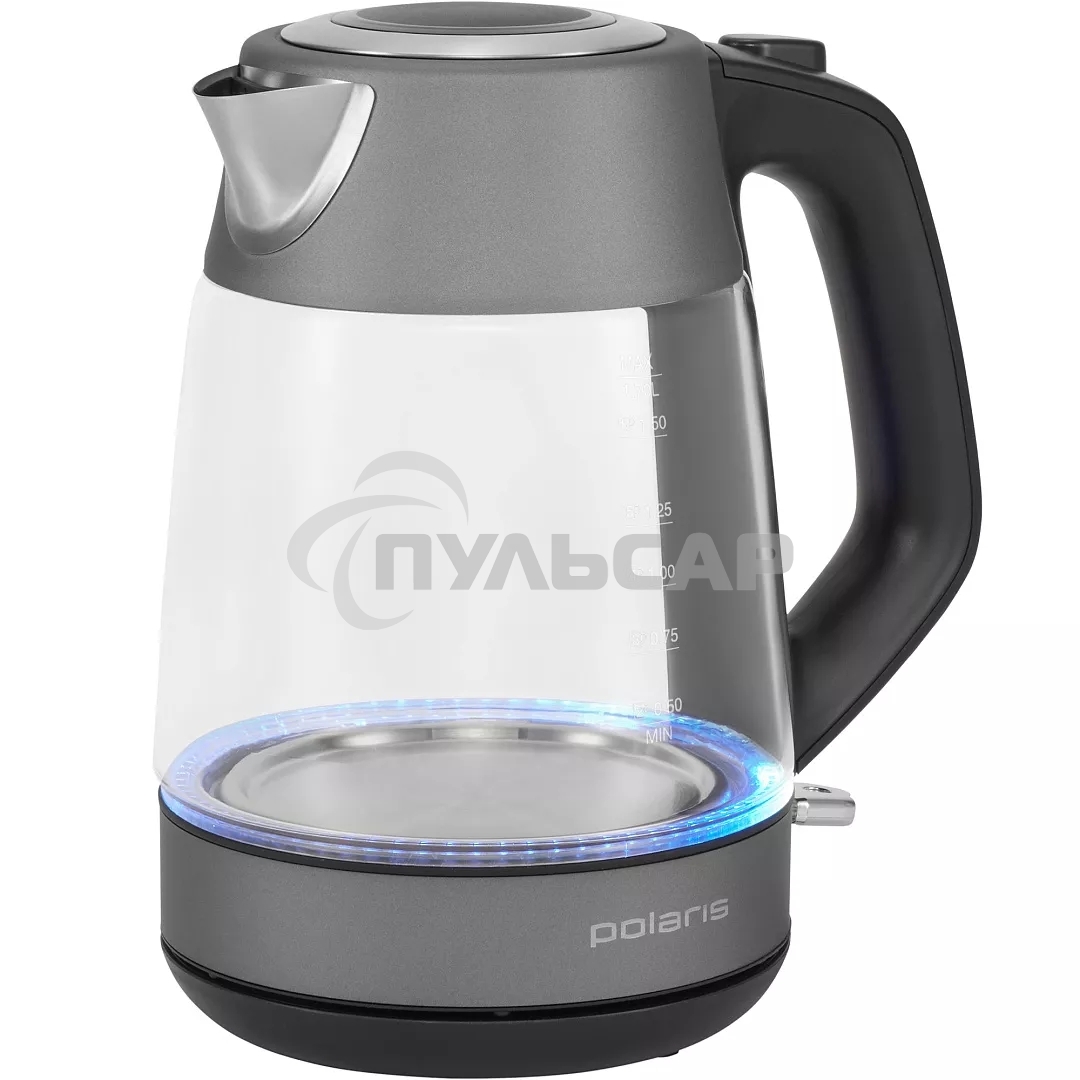 Чайник электрический Polaris PWK1760CGL графит, 1,7 л, 2150 Вт, стекло