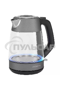 Чайник электрический Polaris PWK1760CGL графит, 1,7 л, 2150 Вт, стекло