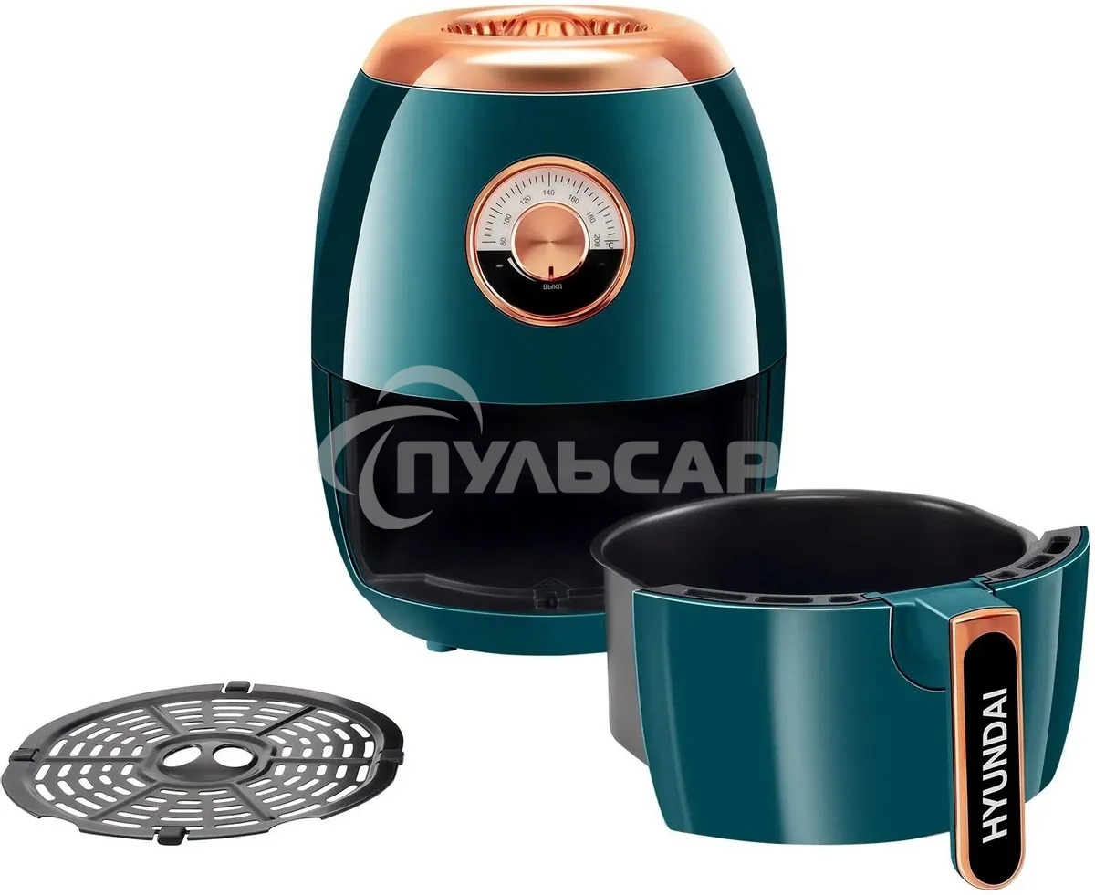 Аэрогриль Hyundai HYF-3553 1350Вт темно-зеленый/золотистый