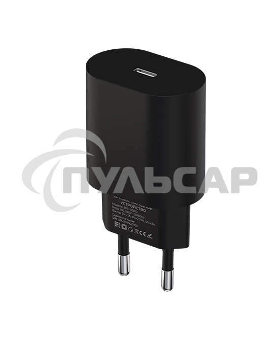 Сетевое зарядное устройство Maxvi SFC-120PD Type-C 3А 20W PD QC3.0 черный