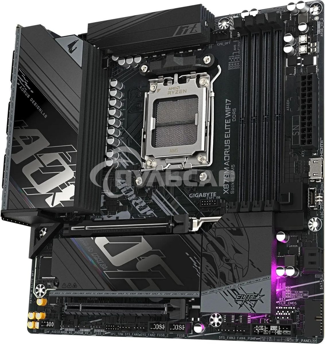 Материнская плата Gigabyte X870M AORUS ELITE WIFI7, AM5, AMD X870, 4xDDR5, 4xSATA, 4xM.2, 1xPCIe 5.0 x16, 1xPCIe 4.0 x4, 1xPCIe 3.0 x2, 1xHDMI, 2xUSB Type-C, 1x2.5Gb LAN, Wi-Fi 7, Bluetooth 5.4, 2xUSB-C USB4, 2xUSB-A 10Gbps, 4xUSB-A 5Gbps, 4xUSB-A 2.0, S/