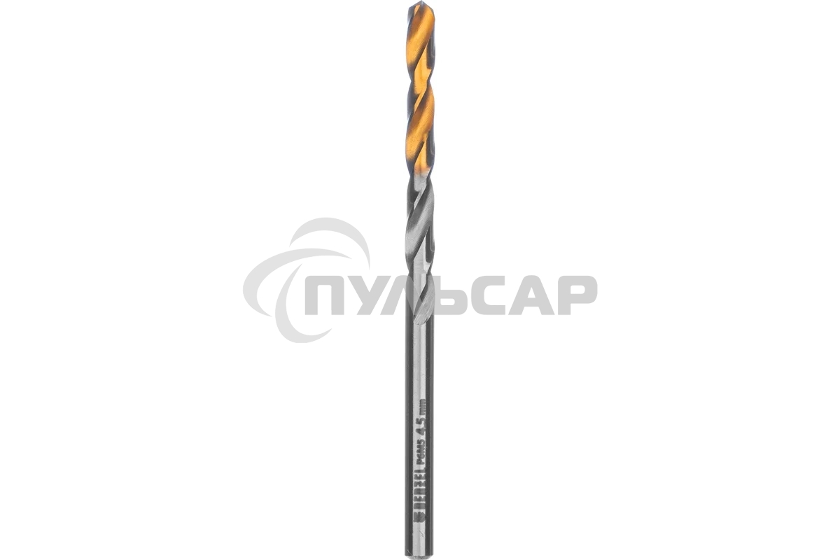 Сверло спиральное по металлу Denzel 4,5 x 80мм, Р6М5, Golden Tip