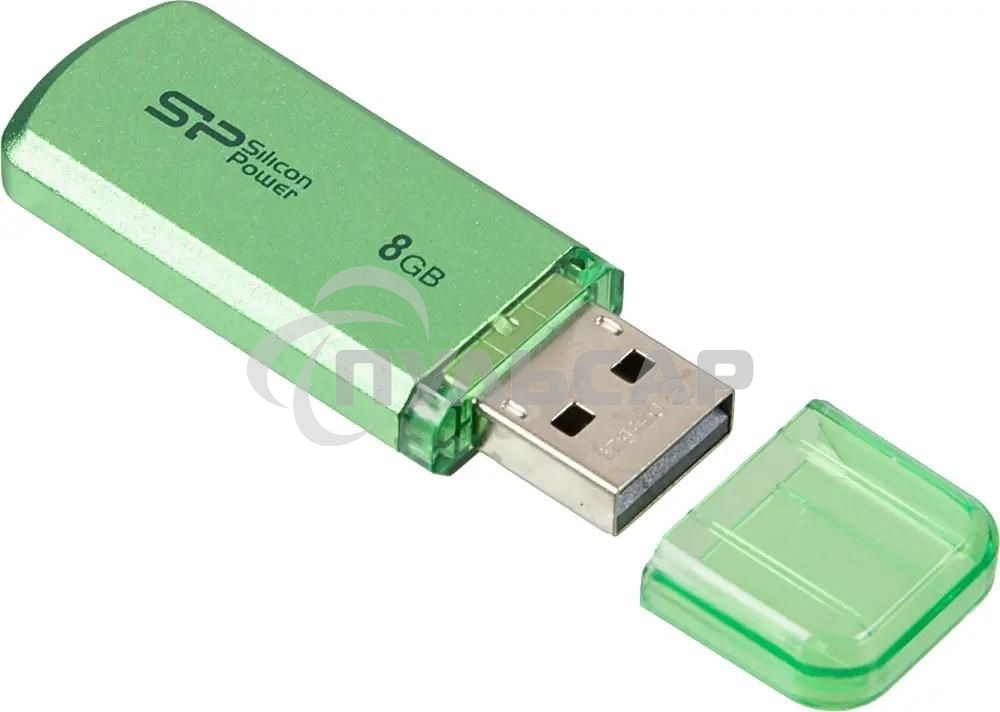 Флешка USB R/W Silicon Power R/W 8Gb Helios 101 SP008Gb,UF2101V1N USB 2.0 зеленый
