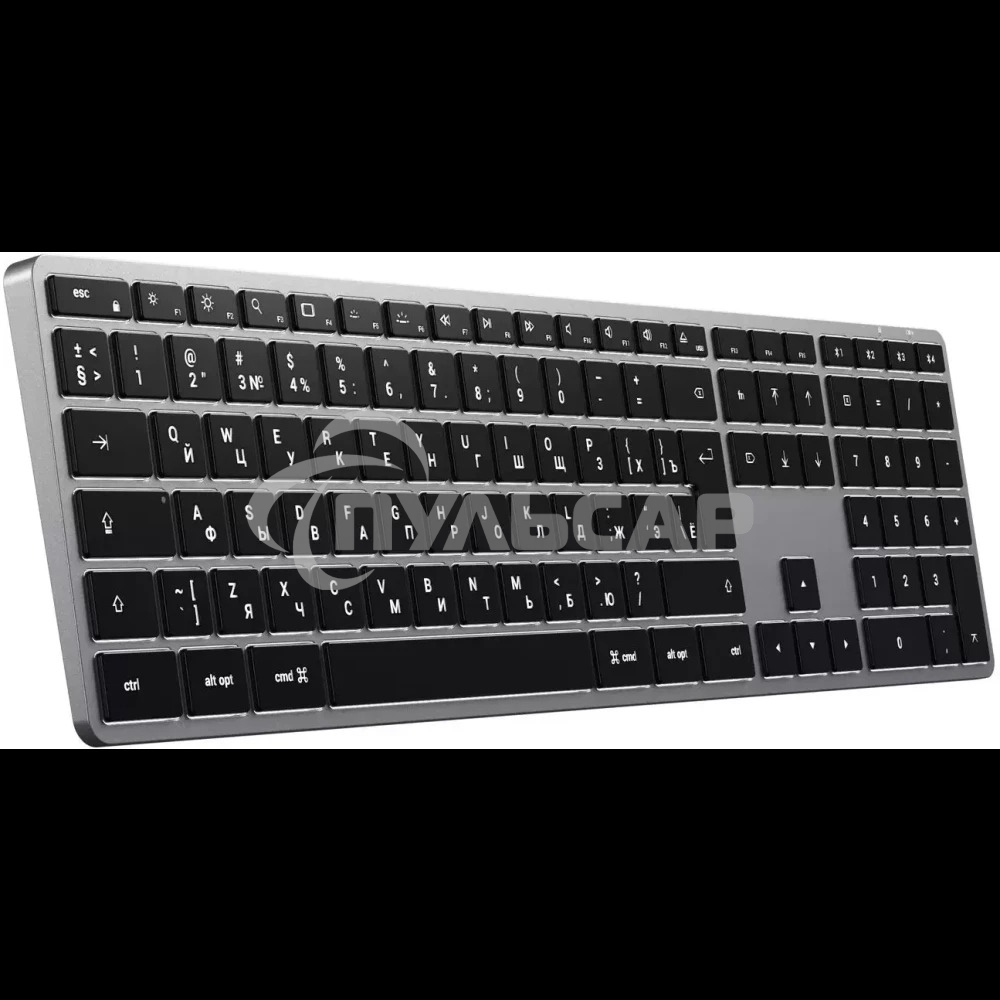 Клавиатура беспроводная Satechi Slim X3 Bluetooth Backlit Keyboard, Bluetooth, Серый космос, ST-BTSX3M-RU