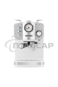 Кофеварка рожковая Maunfeld MF-735WH PRO белый, исп. кофе - молотый, 1.25 л, 1100 Вт, 15 бар