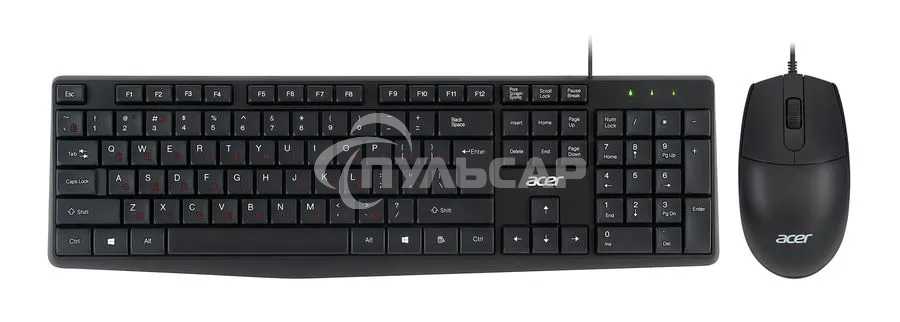 Комплект клавиатура + мышь Acer OMW141 клав:черный мышь:черный USB