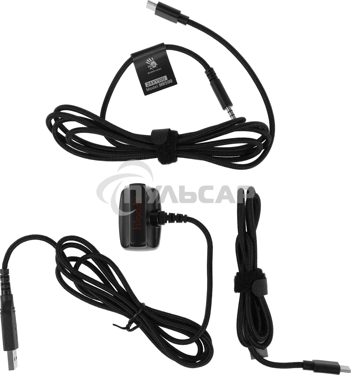 Наушники с микрофоном A4Tech Bloody MR590 Sports черный 1.5м мониторные BT/Radio/3.5мм оголовье (MR590 + WIRED/SPORT BLACK)