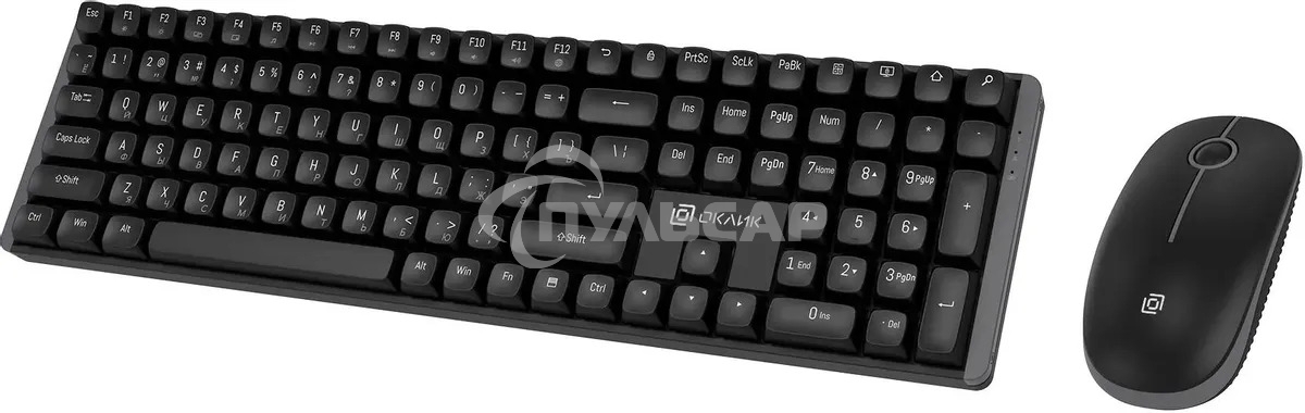 Комплект клавиатура+мышь Оклик S315W беспроводной USB 1600 DPI черный (1978741)