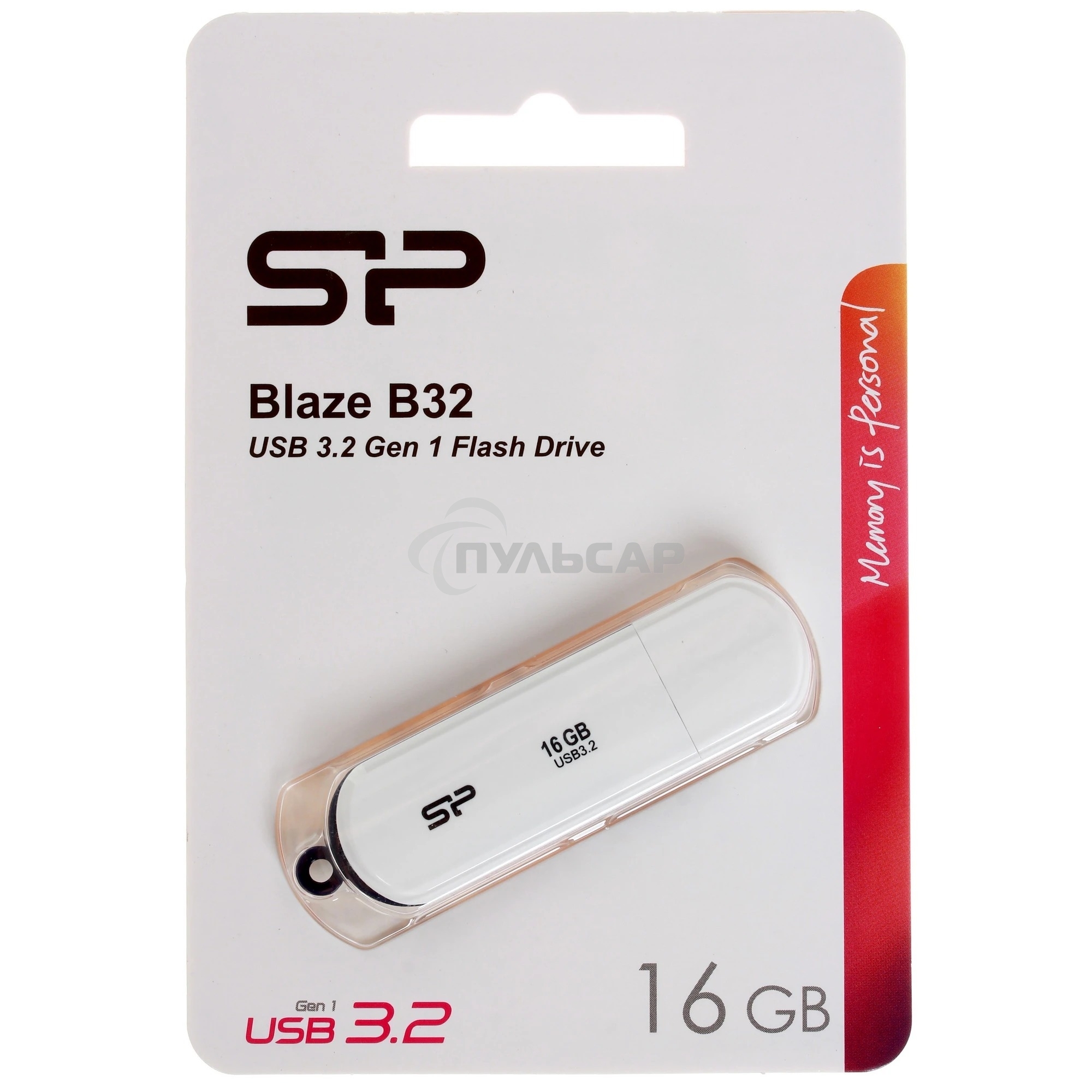 Флешка USB Silicon Power Blaze B32 16 Gb USB 3.2 SP016 GbUF3B32V1W белый