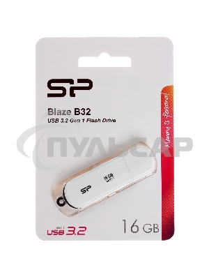 Флешка USB Silicon Power Blaze B32 16 Gb USB 3.2 SP016 GbUF3B32V1W белый