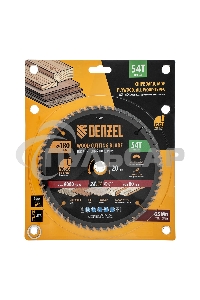 Пильный диск по дереву Denzel ф180 х 20 мм, 54зубьев 733297