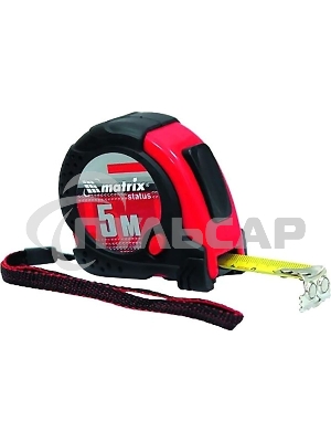 Рулетка Matrix status magnet fixation 5мх25мм обрезиненный корпус зацеп с магнитом