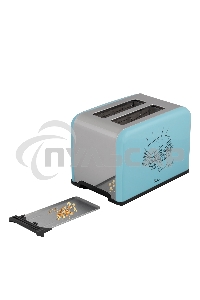 Тостер VLK Palermo 100, мощность 900 Вт, голубой, 5 регулировок поджаривания