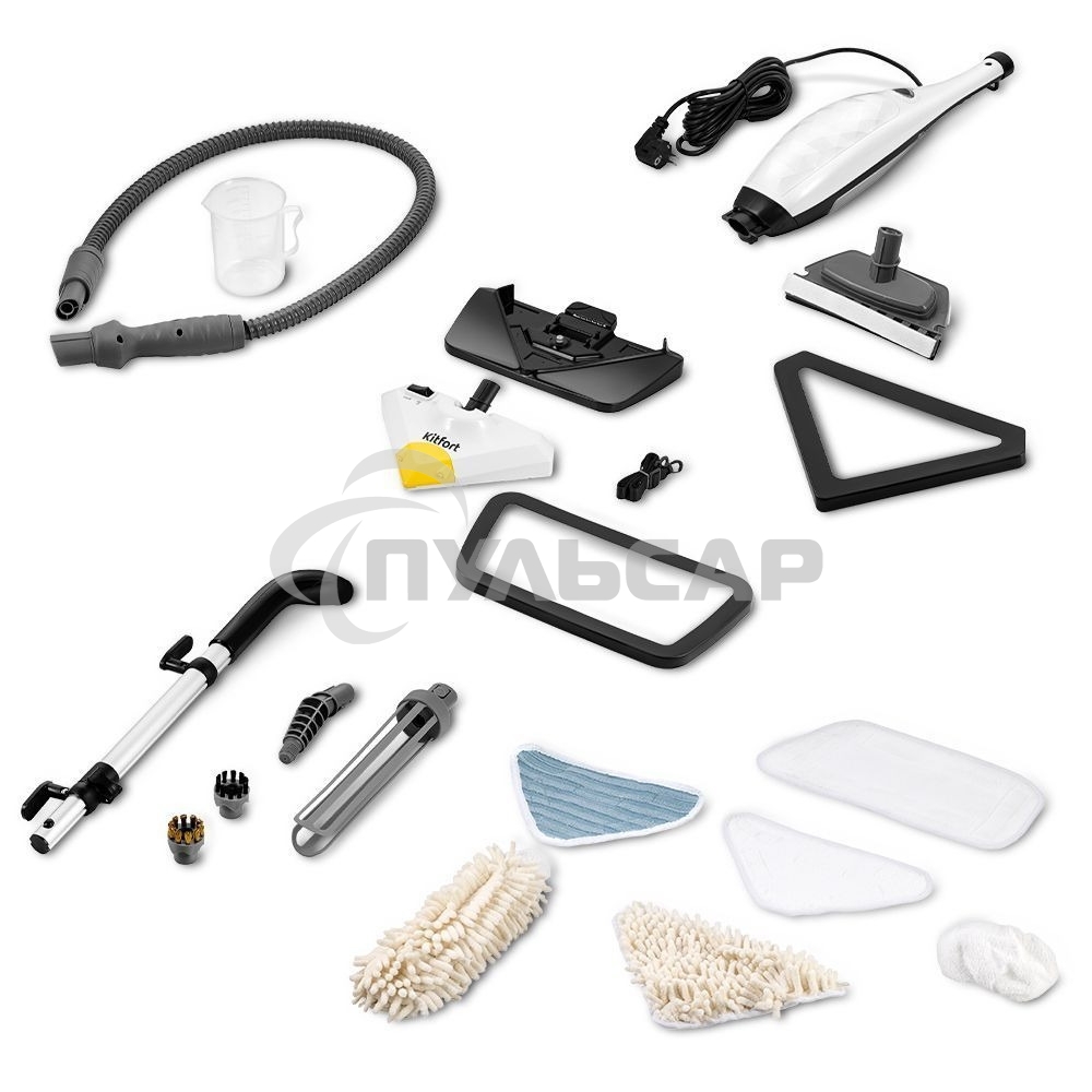 Швабра паровая Kitfort КТ-1088 белый/черный