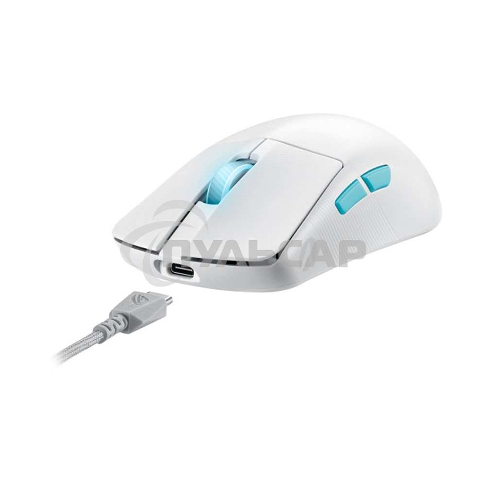 Мышь беспроводная/проводная ASUS ROG Harpe Ace Aim Lab Edition белый, 36000 dpi, радиоканал, Bluetooth, USB, кнопки - 5