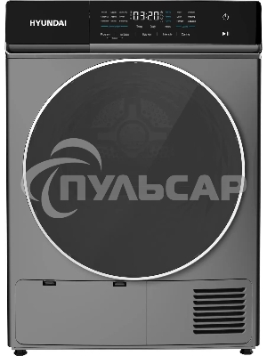 Сушильная машина Hyundai DFE8401 темно-серый, 8 кг, сушка - тепловой насос, программ - 15, 60 x 84.5 x 65 см
