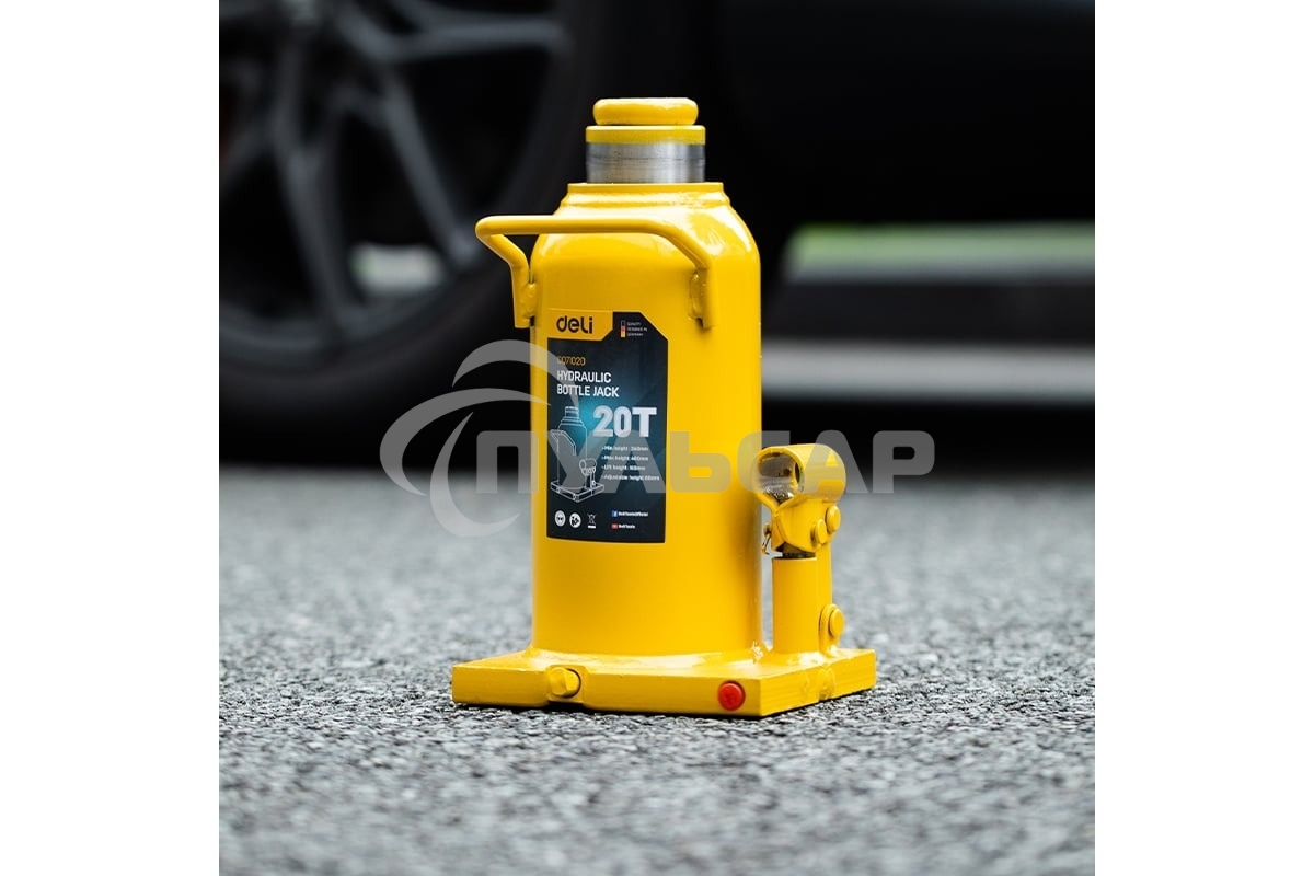 Домкрат бутылочный гидравлический Deli DQ71020 макс.грузоподъемность 20 т
