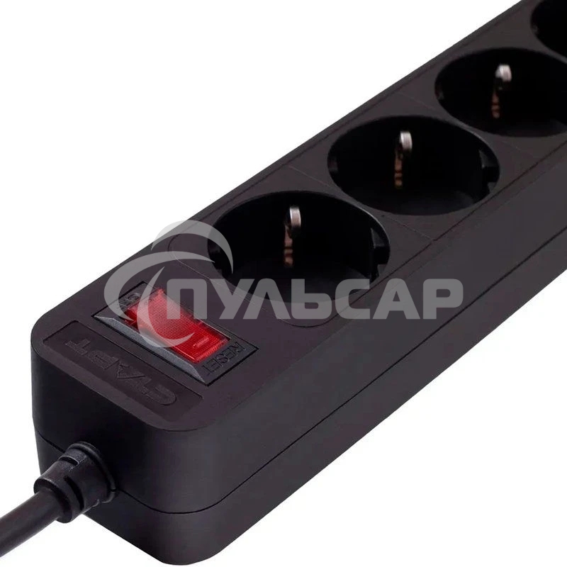 Сетевой фильтр СТАРТ  С/УД-Ф SP 6x1 ZVTS черный-- 20, серия BASIC