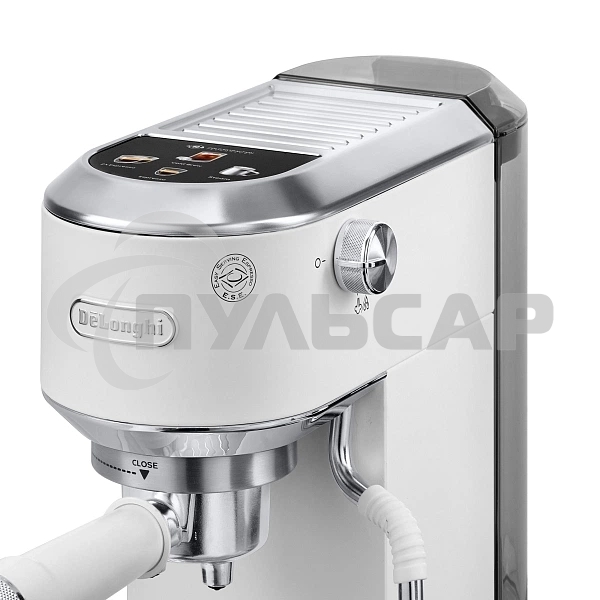 Кофеварка рожковая Delonghi EC890.WI белый, молотый, 1,1 л, 1450 Вт, 15 бар