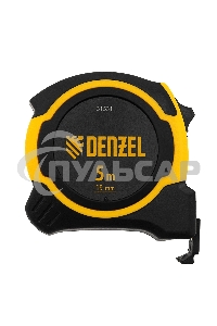 Рулетка 5м х 19мм, двухкомп. корпус, магнитный обрезиненный зацеп Denzel
