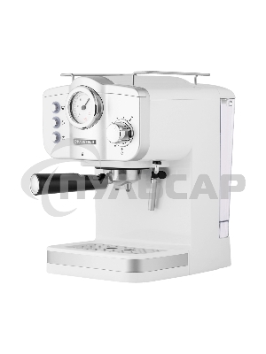 Кофеварка рожковая Maunfeld MF-735WH PRO белый, исп. кофе - молотый, 1.25 л, 1100 Вт, 15 бар