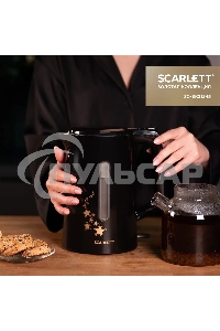 Чайник электрический Scarlett SC-EK21S45 1.5л. 2200Вт черный корпус: нерж.сталь/пластик