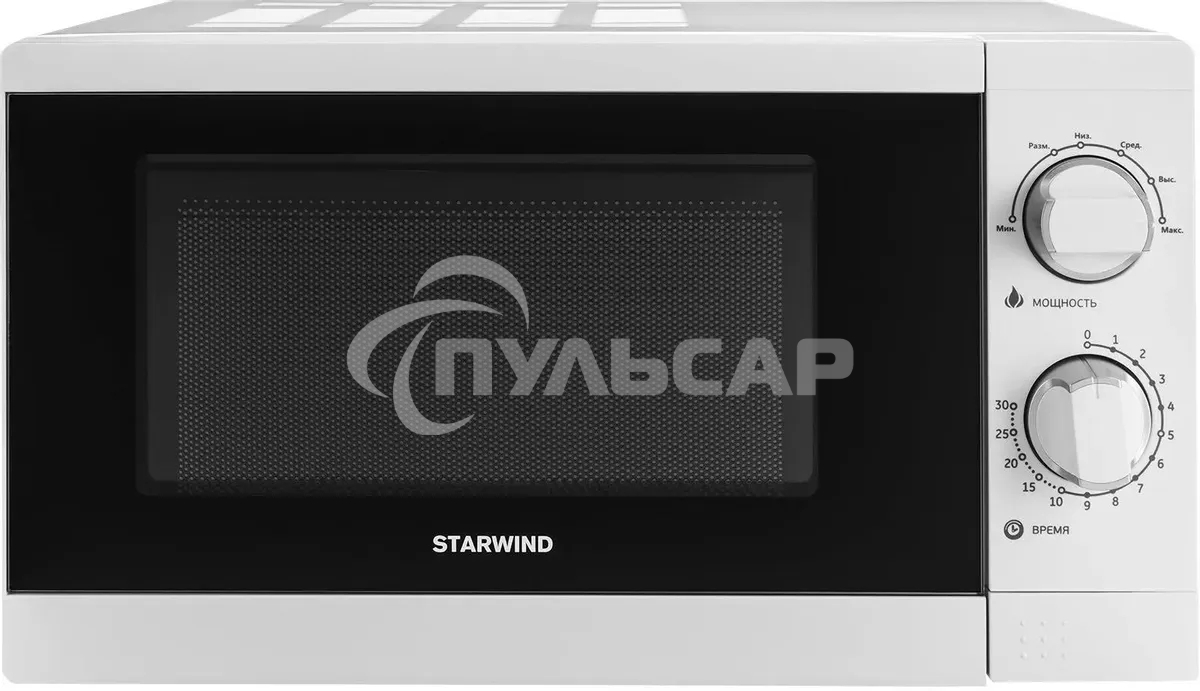 Микроволновая печь StarWind SMW3920 белый, 20 л, 700 Вт, переключатели - поворотный механизм