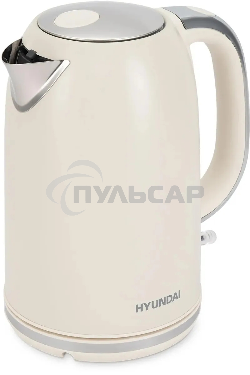 Чайник электрический Hyundai HYK-S9900 1.7л. 2200Вт молочный/серебристый корпус: металл