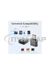Картридер Vention OTG USB 2.0 CM / MicroSD - Серый