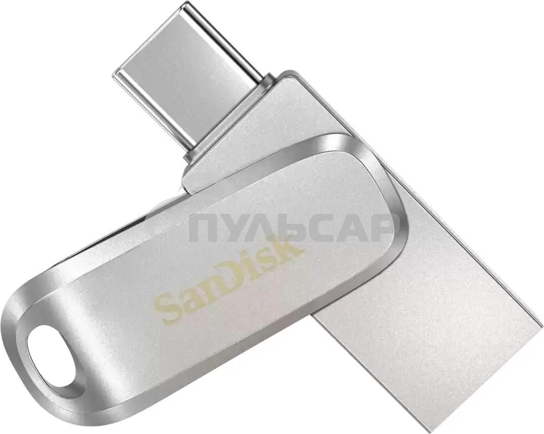 Флешка USB Sandisk Ultra Dual Luxe 32 Gb, USB 3.0, серебристый