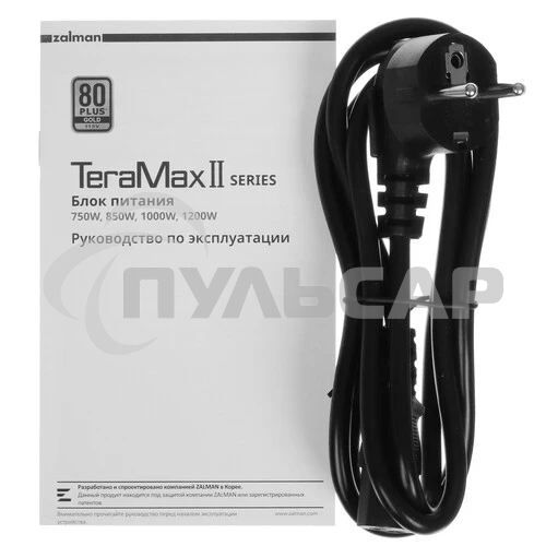 Блок питания Zalman TeraMax II Retail (ZM750-TMX2), 750Вт, PLUS Gold, 120мм, модульный, черный