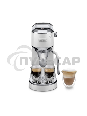Кофеварка рожковая Delonghi EC890.WI белый, молотый, 1,1 л, 1450 Вт, 15 бар