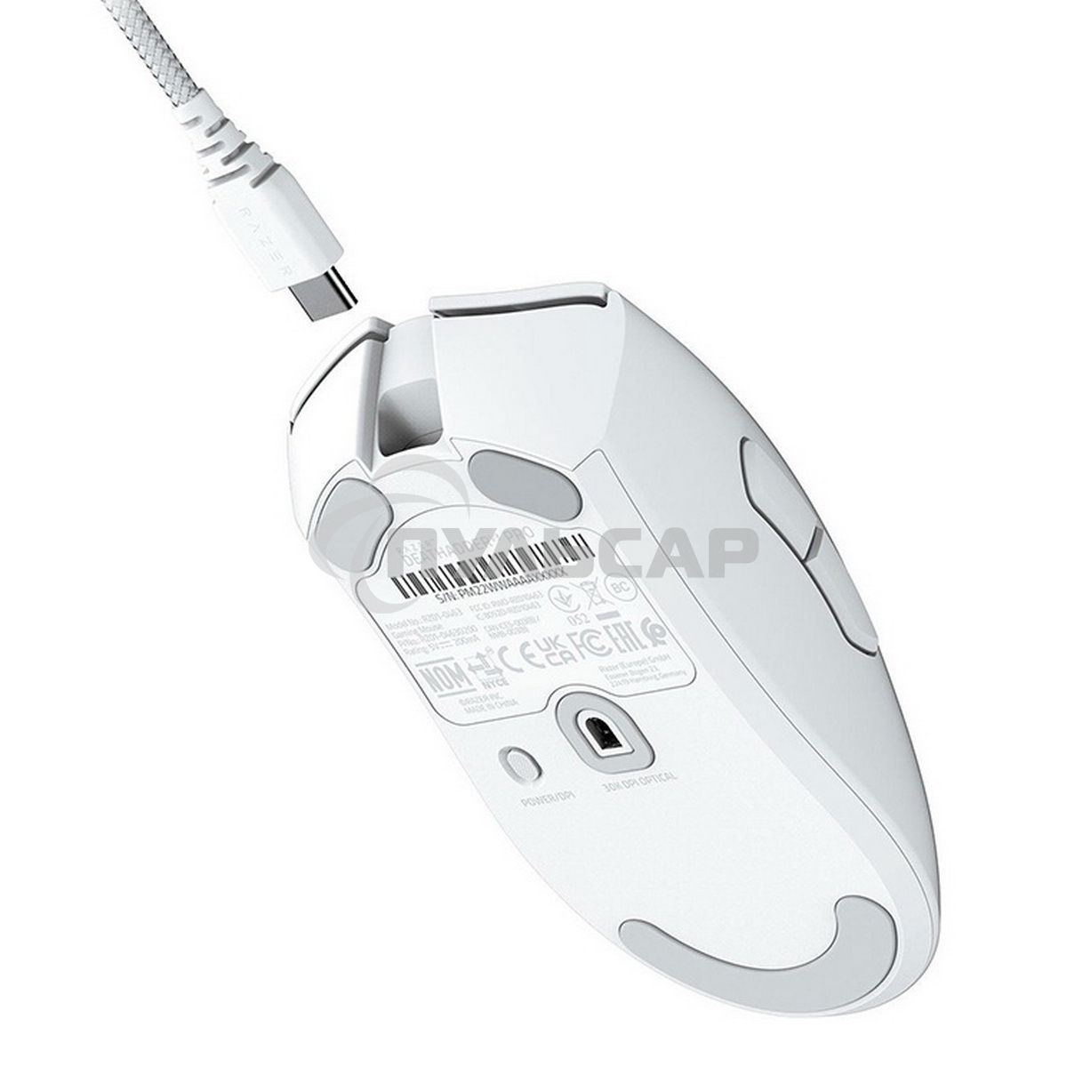 Мышь беспроводная/проводная Razer DeathAdder V3 Pro белый, 30000 dpi, радиоканал, USB, кнопки - 5