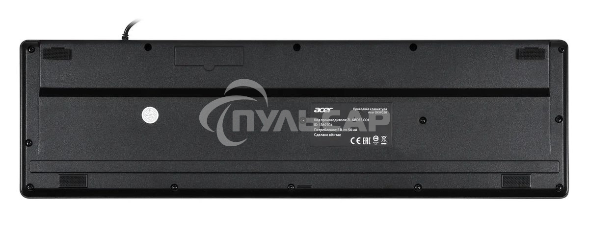 Клавиатура проводная Acer OKW020, USB, черный