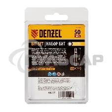Набор бит Denzel TORX 6х50, сталь S2, шестигранный профиль, 10 шт.