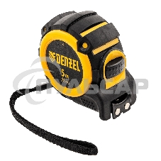 Рулетка 5м х 25мм, автоматич. фиксац., нейлон. покрытие, магнит. зацеп, двухстор. разметка Denzel