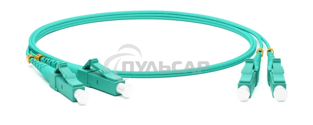 Комм. шнур оптический Hyperline, Duplex LC/LC, OM3 50/125, LSZH, 20м, Ø 2мм, голубой хвостовик, голубой