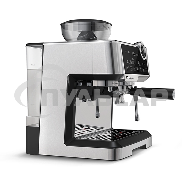 Кофеварка рожковая BQ CM5002 серебристый/черный, исп. кофе - зерновой/молотый, 2,8 л, 2400 Вт, 19 бар