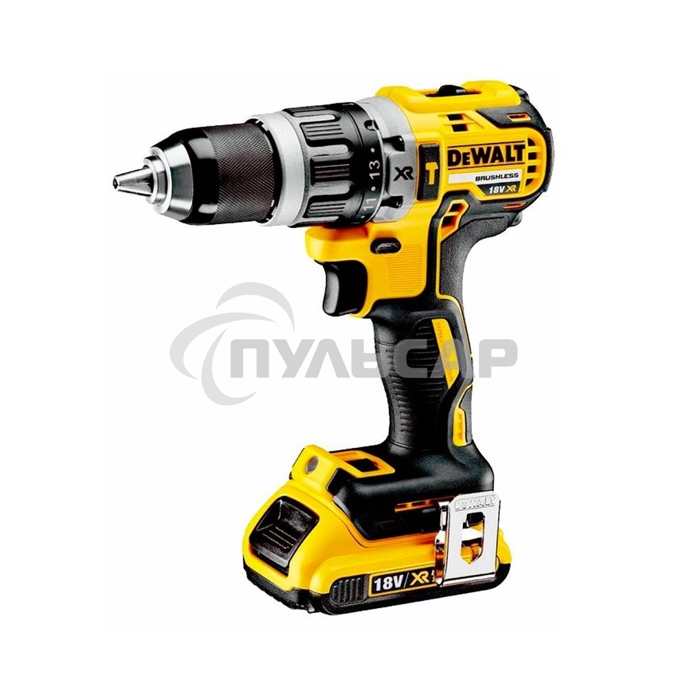 Дрель-шуруповерт DeWalt DCD796D2-QW, Аккумуляторная, 18В, 2 АКБ, Ударная, Кейс