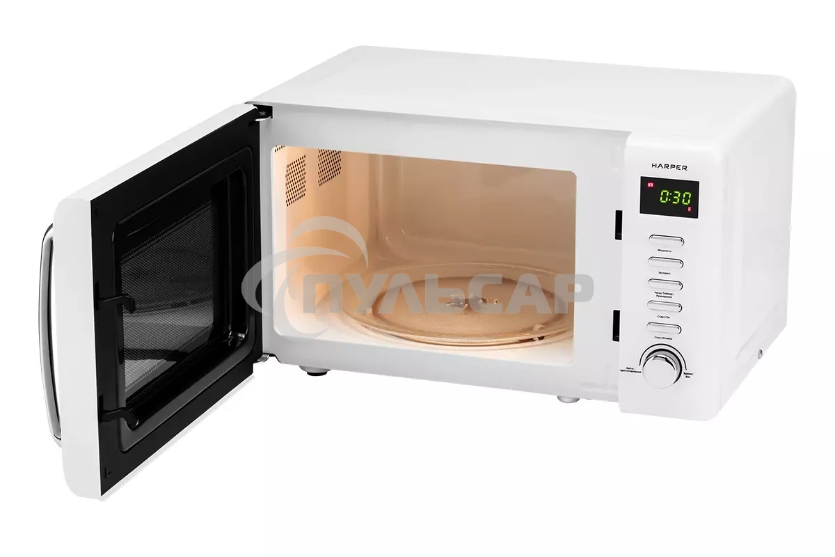 Микроволновая печь Harper HMW-20ST02 белый, 20 л, 700 Вт, переключатели - кнопки/поворотный механизм