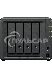 Сетевое хранилище Synology DiskStation DS925+ черный (AMD Ryzen V1500B/4Gb/4 pcs (3.5