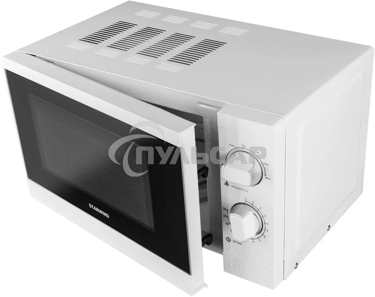 Микроволновая печь StarWind SMW3920 белый, 20 л, 700 Вт, переключатели - поворотный механизм