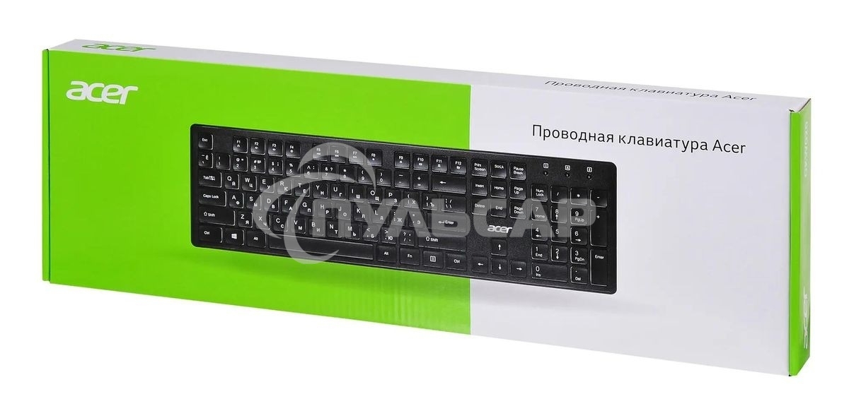 Клавиатура проводная Acer OKW020, USB, черный