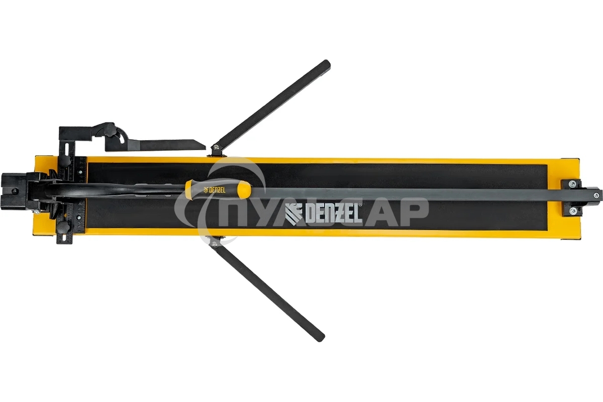 Плиткорез рельсовый 1000х16мм, каретка на подш., стальная станина, усил. рукоятка-пенал Denzel