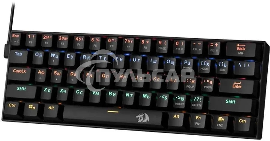 Клавиатура проводная Defender Redragon Lakshmi, USB, черный