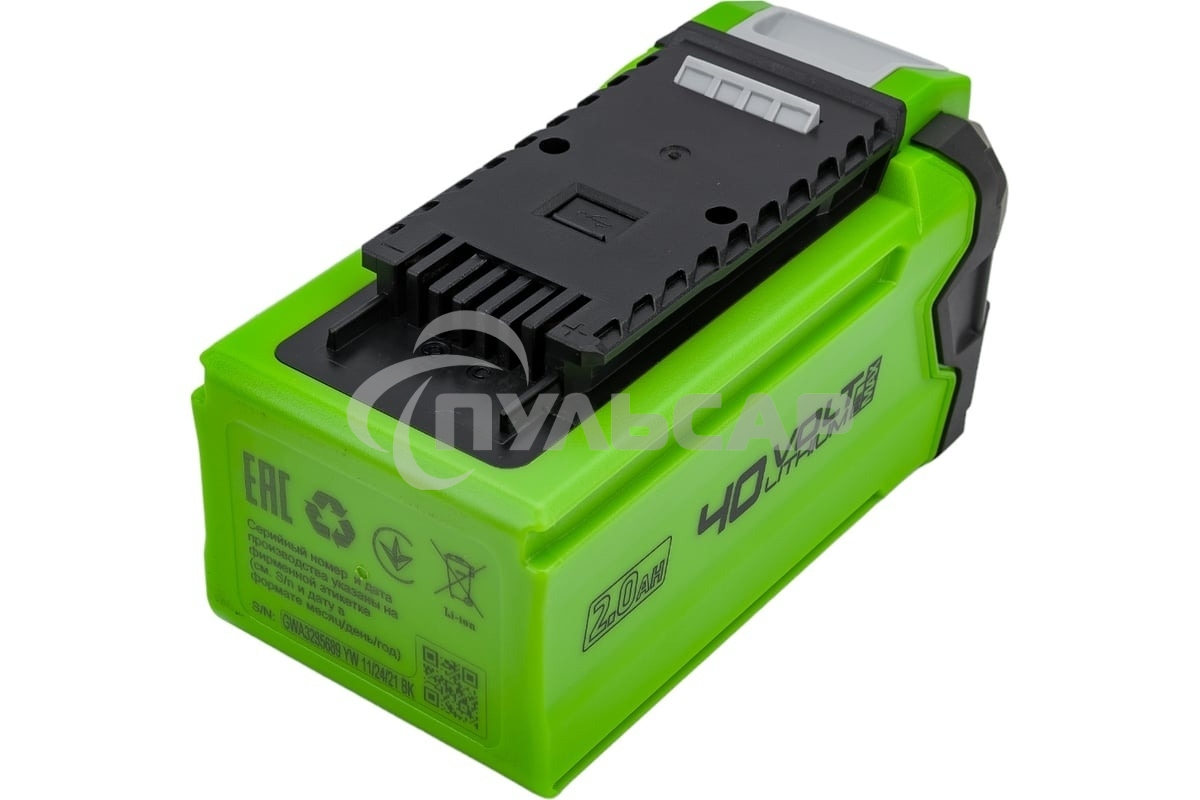 Аккумулятор с USB разъемом GreenWorks G40USB2 для техники 40V, 2 А.ч